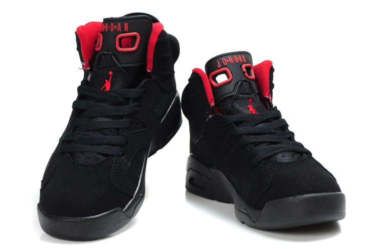 Cheap Air Jordan Shoes 6 Black Red For Kids